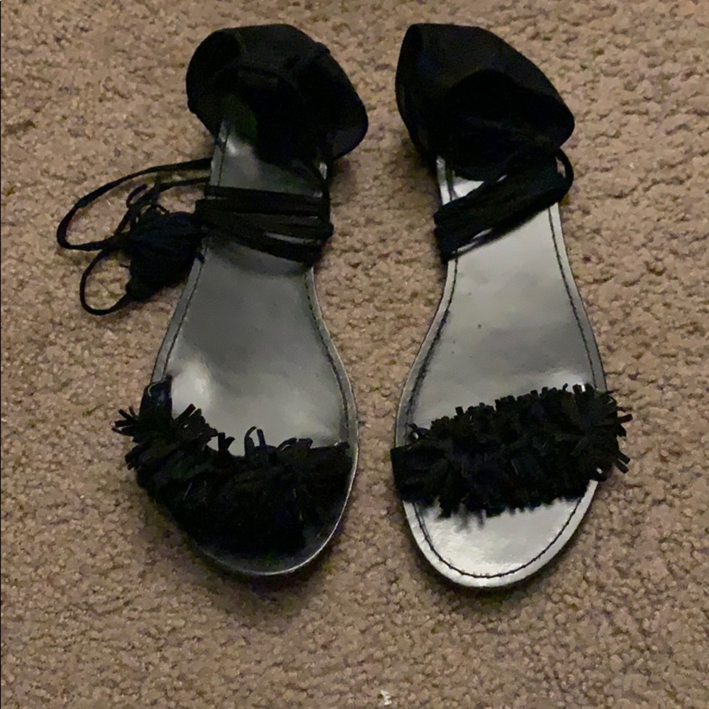 Forever 21 Black laced up sandals